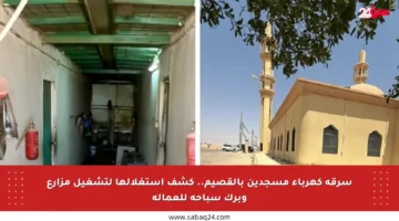سرقة كهرباء مسجدين بالقصيم.. كشف استغلالها لتشغيل مزارع وبرك سباحة للعمالة